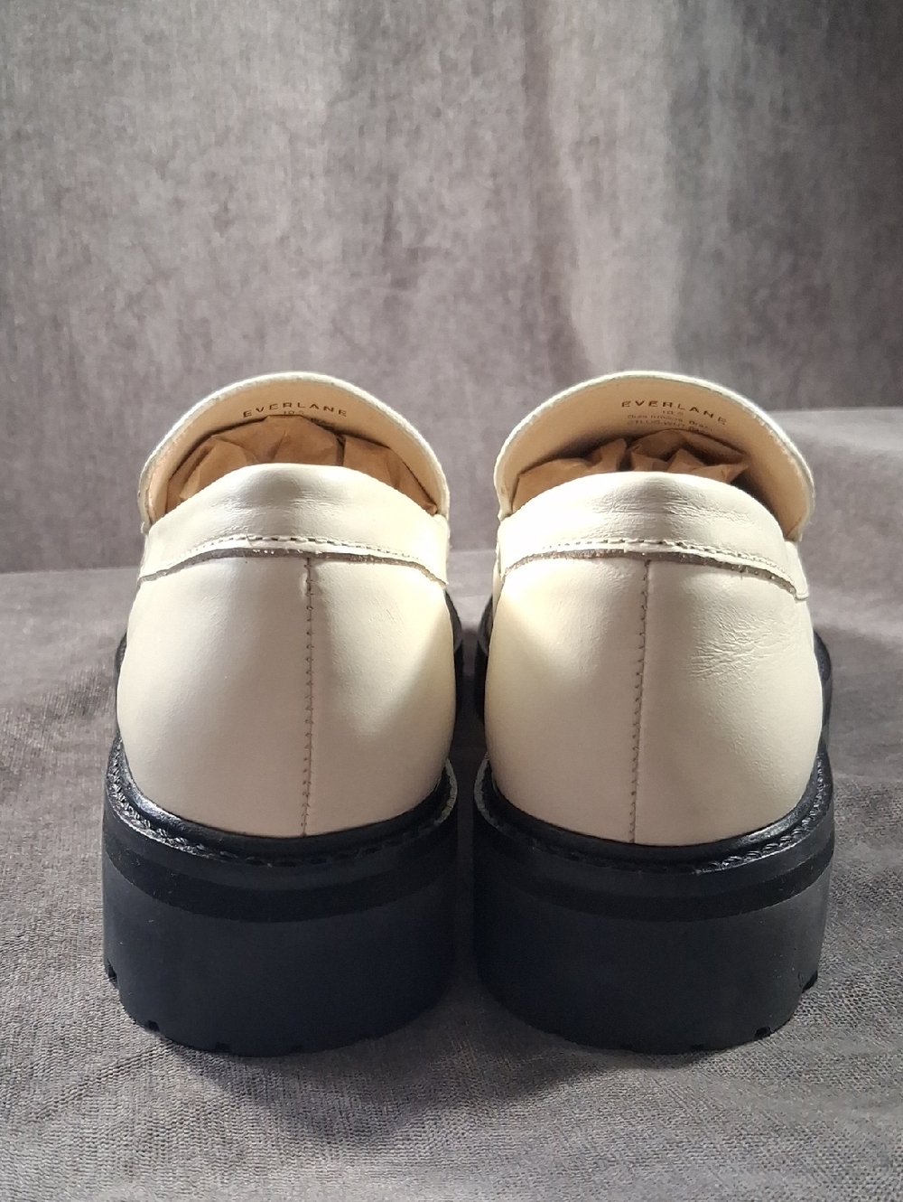 Everlane 'The Lug Loafer' Parchment Cream Leather Loafers NEAR NEW US 10.5 - Picture 2 of 16